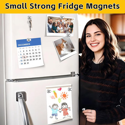 VNDUEEY 120 Pack Fridge Magnets, Refrigerator Magnets Strong Whiteboard Magnet, Magnetic Push Pins, Decorative Magnet for Home, Office, Classroom