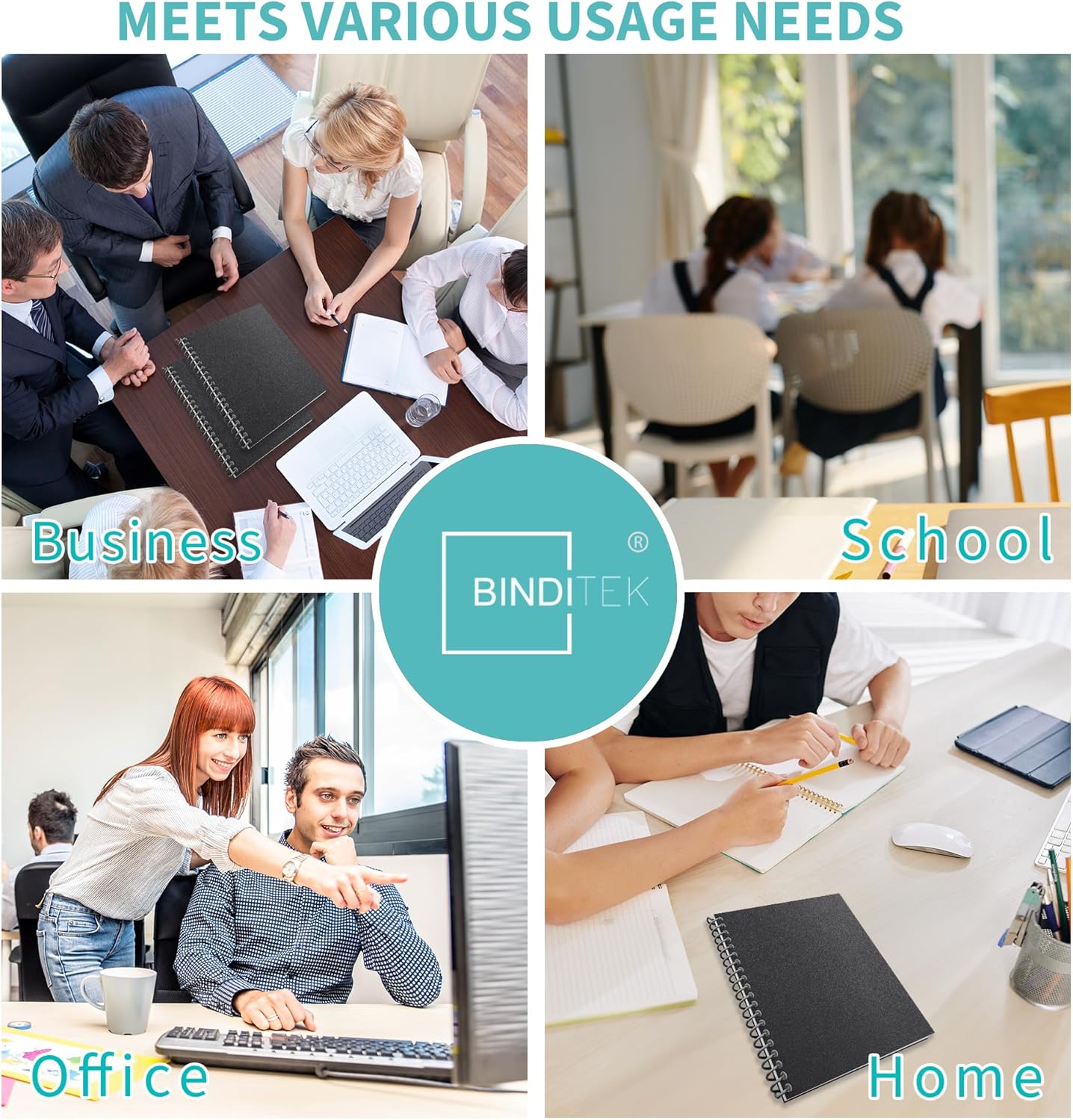 Binditek 50 Pack 12 Mil Sand-Textured Polycover - Plastic Binding Cover for Letter Size - Business Reports and Proposals - Lightly Sanded Finish - Square Corners, Un-Punched, Black