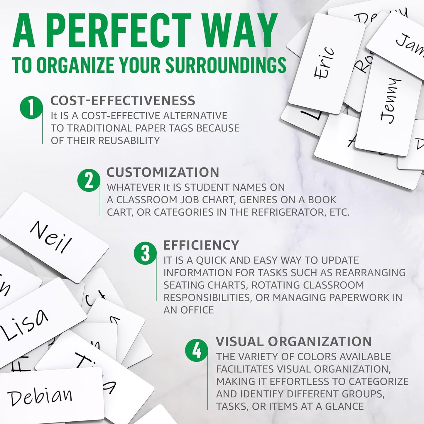 100 Pack Dry Erase Magnetic Labels 2x4 in - Magnetic Name Tags for Classroom Lockers School Bus - Classroom Magnets for Names - Magnet Labels for Whiteboard Magnet Names Plates for Classrooms Blanked