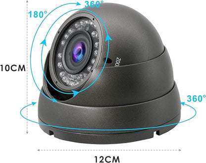 5MP 4MP Dome Super Hybrid Security Camera HD-TVI/CVI/AHD/960H CCTV Surveillance Security Camera 2.8-12mm Varifocal Lens Outdoor/Indoor 98ft IR Waterproof Day&Night Vision Dome Camera(Gray)