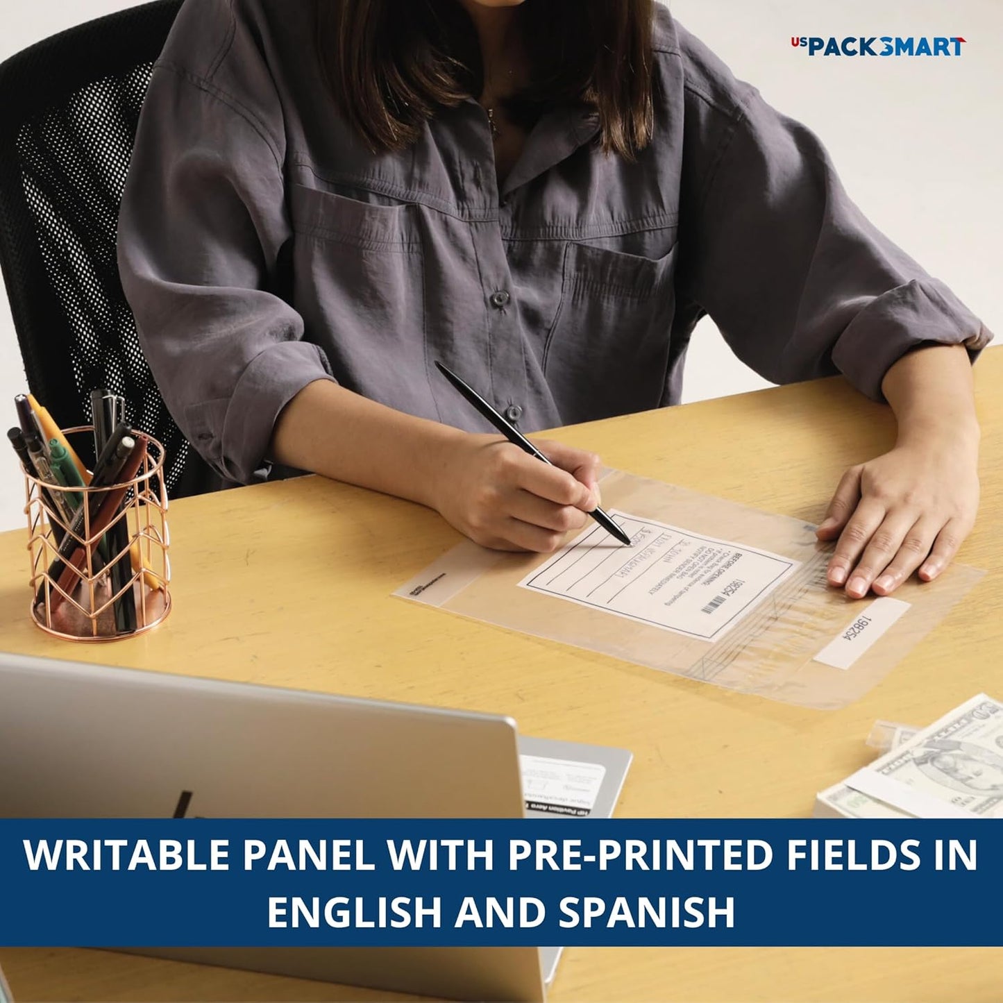 Clear Bank Deposit Bags 8.5"x8" 100-pack | Secure Bank Cash Transmittal Envelopes for Cash, Coins, Credit Cards, Checks, and More | Numbered, Self-Sealing, and Permanent Adhesive