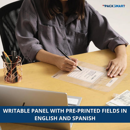 Clear Bank Deposit Bags 8.5"x8" 100-pack | Secure Bank Cash Transmittal Envelopes for Cash, Coins, Credit Cards, Checks, and More | Numbered, Self-Sealing, and Permanent Adhesive