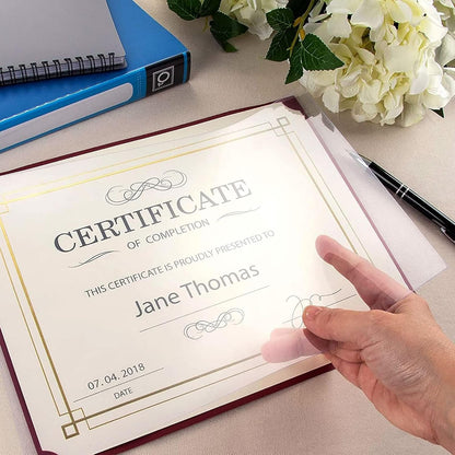 Juvale 100 Pack Clear Presentation Covers for Binding, Letter Size 10 Mil Plastic Sheets for Reports, Presentations, Awards, Books (8.5 x 11 in)