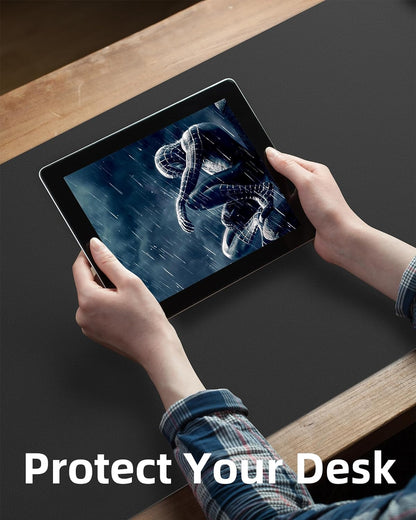 Large Desk pad mat,Mouse Pad,Office Desk Mat, Non-Slip PU Leather Desk Blotter,Large Desk pad,Waterproof Keyboard mat for Office/Home/Decor (Black,48" x 17")