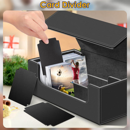 1200+ Card Deck Case for Trading Cards, Leather Commander Card Storage Box Magnetic Card Holder Fit for MTG TCG and Sport Cards