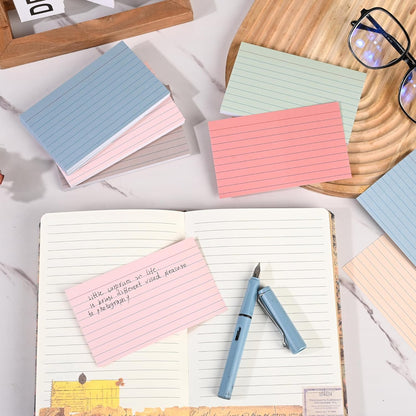 3x5 Index Cards Ruled Lined, 216 Pcs Flash Cards Study Cards for Learning and Studying, Lined Ruled Notecards for Home, School Supplies,Aesthetic Vintage Self Note Taking and Studying-Neutral Colors