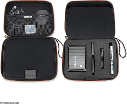 USA Gear External Hard Drive Case – EVA Hard Shell with HX Foam – Portable Gaming HDD/SSD Travel Bag for WD_BLACK P10, Seagate Game Drive, WD Elements, Samsung T7
