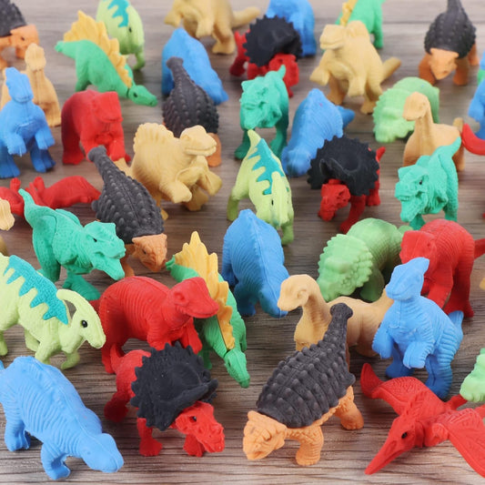72 Pcs Animal Erasers for Kids, Dinosaur 3D Puzzle Eraser Bulk, Mini Dinosaur Toys, Desk Pets for Students, Classroom Prizes, Party Favors