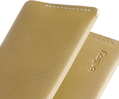 Bellroy Under Cover (slimline leather card wallet/holder with card storage, quick access slot, plus space for folded bills) - Mustard