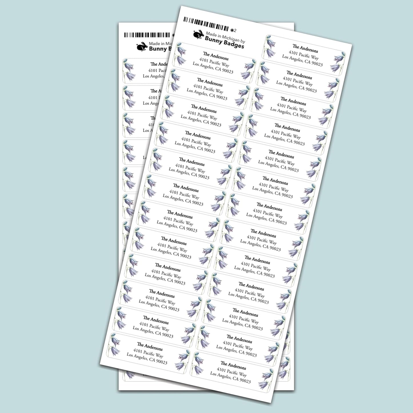 Return Address Labels - Personalized Flower Address Stickers on Sheets (50-1000 Labels)