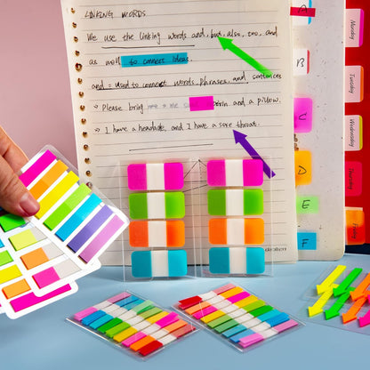 Golcellia Sticky Book Index Tabs, Page Tabs Markers, Sticky Notes Tabs 1272 Pieces(5 Styles, 31 Colors) Annotation Tabs, Book Annotation Supplies Study Pack
