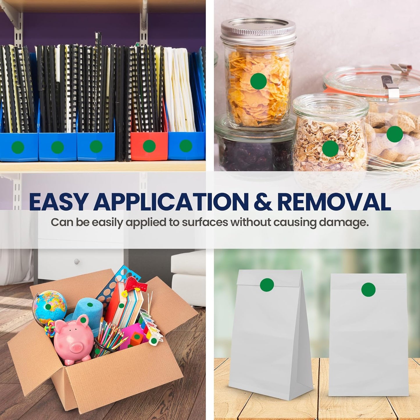 Perco Green 1-Inch Round Circle Dot Sticker Labels with Removable Adhesive – 1,000 Labels per Roll – Versatile, Vibrant Colors, Reliable Hold, No Residue, Perforated for Convenient Use – Made in USA