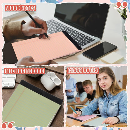 Lincia 24 Pcs 12 Pcs 5" x 8" Small Legal Pads Colored Lined Note Pads Narrow Ruled Writing Notepads 50 Sheets Per Micro Paper Notebook Lined and Perforated for College Office Supplies (Earthy Colors)