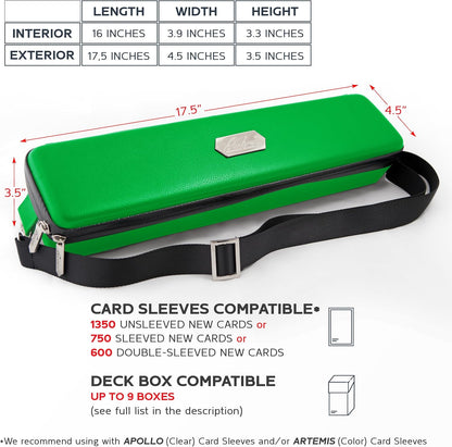 Quiver Time 's Green Card Case, Perfect for MTG Deck, Premium Storage Box, for Trading Cards, and Playing Card Storage, Ideal for Carrying Magic The Gathering and Game TCG Enthusiasts Recommended