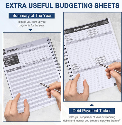Monthly Bill Payment Checklist: Bill Tracker Notebook With Spiral Binding 8"x10" The 4-Year Guide for Families & Money Managers, 960 Billing Records Included (Blue)