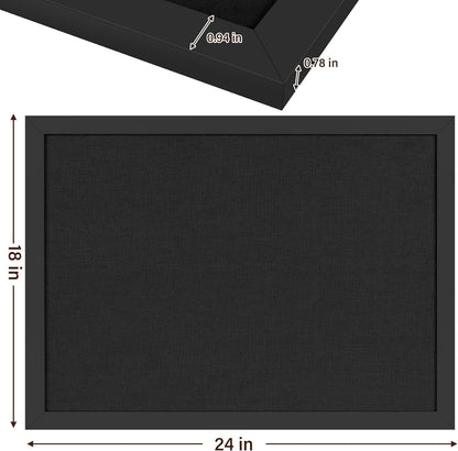 Black Cork Board Bulletin Board 18" x 24", 2-Pack Large Linen Corkboards with Frame for Walls, Cute Picture Display Pin Board Vision Board for Room School Office Bedroom 40 Pushpins