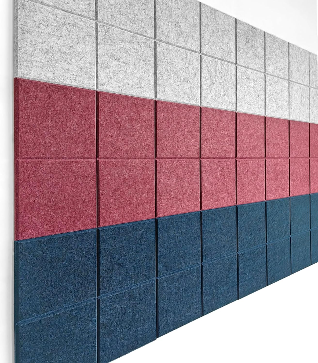 Cork Board 24 x36 Alternative - 6 Pack Felt Wall Tiles with Safe Removable Adhesive Tabs, Cork Boards for Walls Cork Board for Home Office Pin Board Tack Board - Red Wine