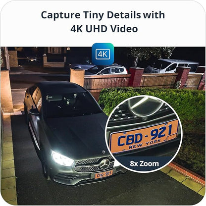 4K Security Cameras Wireless Outdoor/Indoor, Battery Cameras for Home Security, No Monthly Fees, 32G Local Storage, Advanced AI, 5W Solar Panels, Color Night Vision, 2-Way Audio, 2.4Ghz WiFi