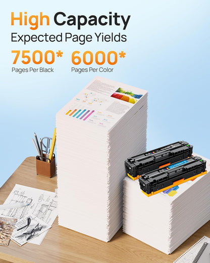 E-Z Ink 414X Toner Cartridges Compatible Replacement for HP 414X 414A W2020X Toner to Use with HP Color Laserjet Pro MFP M479fdw M479fdn M454dw M454dn M479 (4 Pack High Yield with Chip)