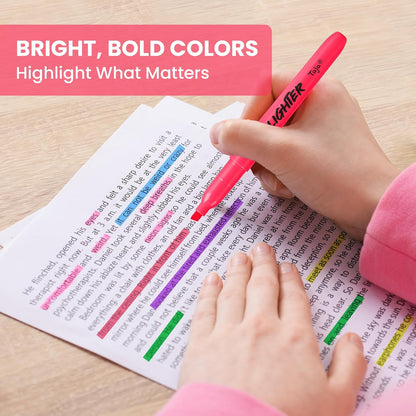 Taja 216 Pack Highlighters Bulk Assorted Bright Colors, 6 Colors Chisel Tip Highlighters Markers Set with No Bleed Ink, Perfect for School & Office Supplies