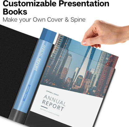 Dunwell Presentation Binder 12-Pocket, Displays 24 Pages, 8.5x11 Portfolio Binder with Plastic Sleeves, Storage and Organizer for Documents, Certificates, Projects, Photos (12 Pack, Black)