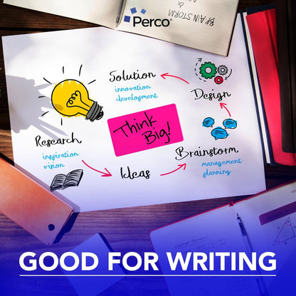 Perco Fluorescent Pink Labels 3x5 Inch 500 Stickers/Roll with Easy Peel Perforation and Strong Adhesion for Inventory Management, Color Coding, Moving Boxes, Retail, Organizing & Crafts – Made in USA