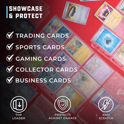 9-Pocket Card Sleeves Binder Sheets, 70 Count – Clear PVC-Free, Acid-Free Protector Sheets for Pokémon, YuGiOh, MTG, TCG, Game & Sports Cards