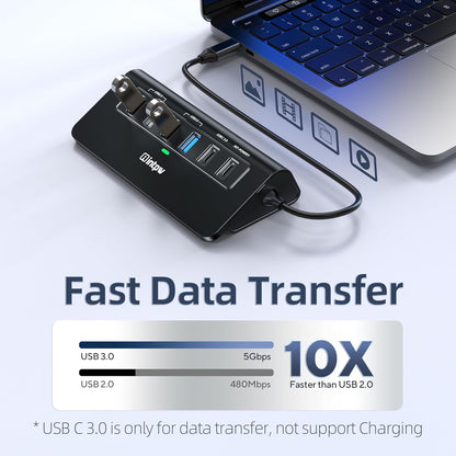 USB C Hub, INTPW 9-in-1 USB C to HDMI Adapter with 4K HDMI, PD 100W, USB-C and 2 USB A 3.0 5Gbps, 2 USB A 2.0, SD/TF Slots for MacBook Pro/Air, iPad Pro, iPhone 15/16 Series and Other Type C Devices