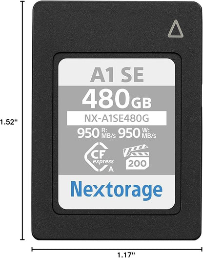 Nextorage 480GB CFexpress Type A VPG200 Japanese Brand Max. Write Speed 950MB/s Max. Read Speed 950MB/s Sony Alpha Series Compatibility Confirmed NXA1SE480G Memory Card for Camera