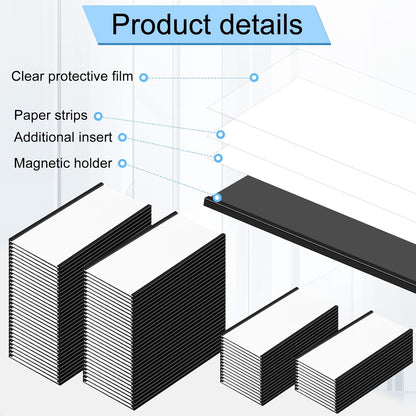 400 Pcs Magnetic Label Holders Bulk 4 x 2 Inch C Channel Magnet Labels Magnetic Name Tags 400 Clear Protective Films 800 White Replacement Card Inserts for Metal Racks Office Supplies