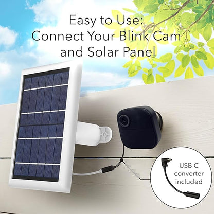 Wasserstein Solar Panel with Internal Battery - Compatible with Blink Outdoor 3/4 (White) (Camera NOT Included)