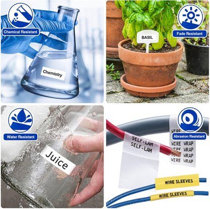 10-Pack TZe-241 18mm Label Maker Tape Replacement for Brother P Touch TZe TZ Tape 18mm 0.7 Laminated White for Brother Label Maker PT-D400 PT-D410 PT-D600 PT-D610BT PT-2430, Black on White, 3/4 Inch