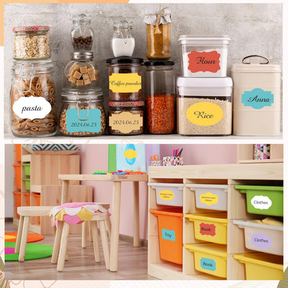 White Labels Stickers, 250PCS 3" x 2" Fancy Shape Stickers Labels for Storage Box or Food Jars Holiday Present Stickers Christmas Gift Tags Stickers