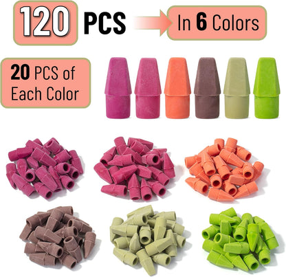 Mr. Pen- Pencil Erasers Toppers, 120 Pack, Late Harvest Color Scheme, Latex Free, No Smudge, Mr Pen Erasers for Pencils