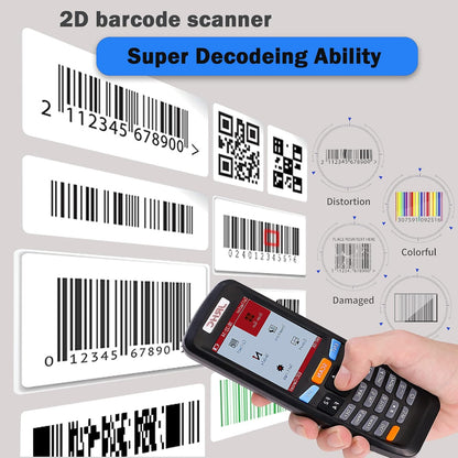 2D Wireless Barcode Scanner,JRHC Portable Inventory Scanner & Data Collector 2.4G Bar Code Reader Long Transmission Distance with 2.8 Inch LCD Screen for Warehouse,Library,Pharmacy,Supermarket,Store