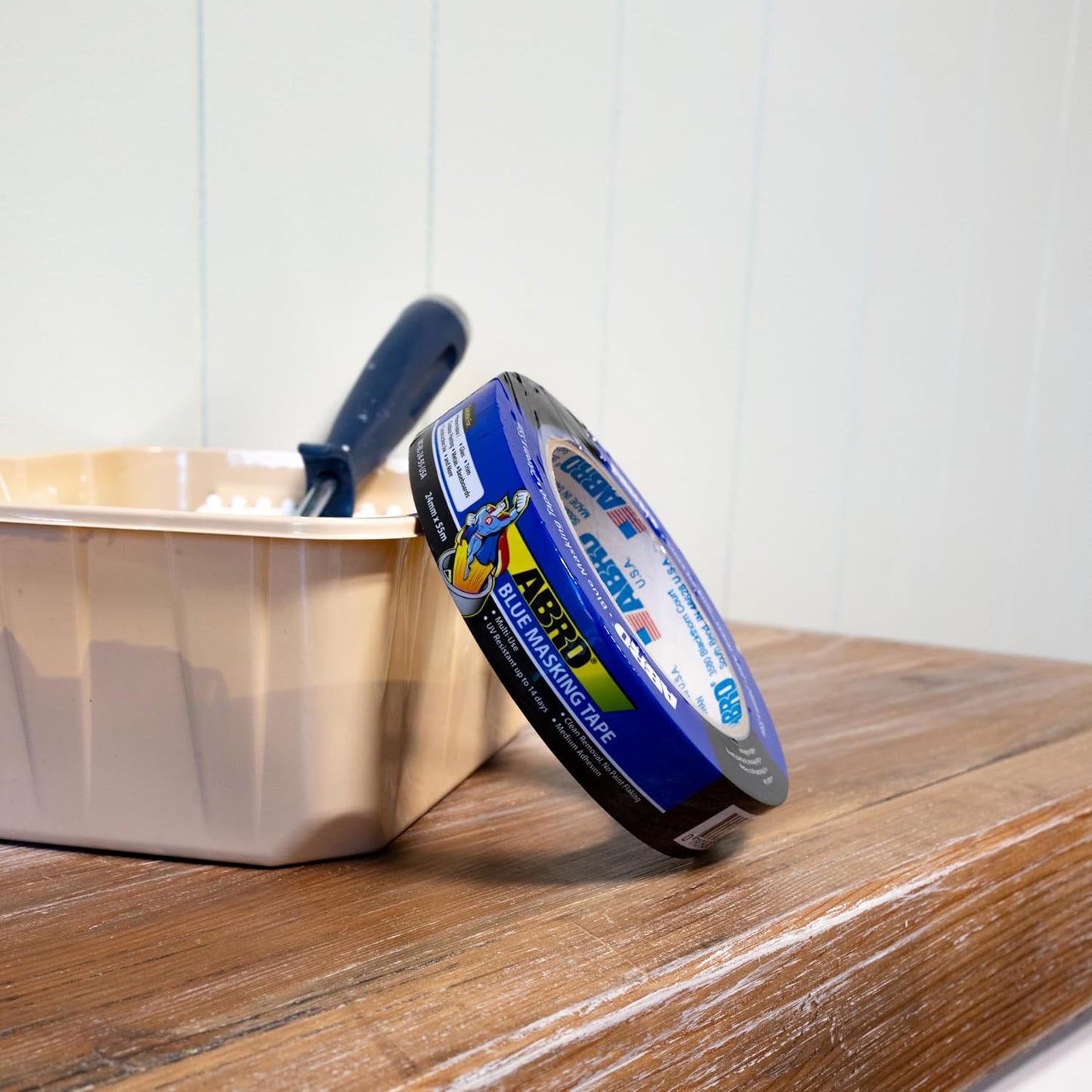 ABRO Blue Painters Tape 1 Inch Wide, 24mm x 55M, All Purpose Blue Tape, Temporary Labeling, Easy Tear, Clean Removal, Masking Tape Colored DIY or Pro - 6 Pack