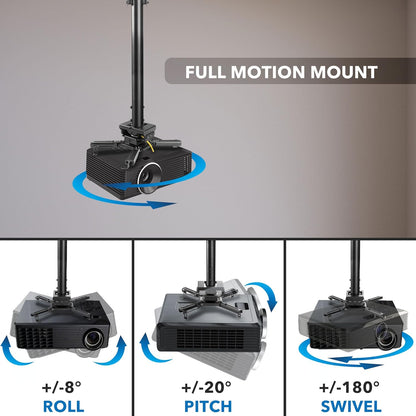 Mount-It! PRO Projector Ceiling Mount, Heavy-Duty Commercial Grade Ceiling Projector Bracket, 77 Lbs Weight Capacity