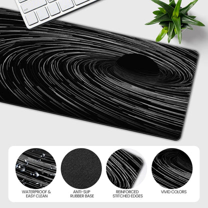 35.4 x 15.7 inches, Large Desktop Mouse pad, Keyboard and Mouse Pads for Work and Home Computers, and Large Laptop Mouse mat，Black Swirl Lines