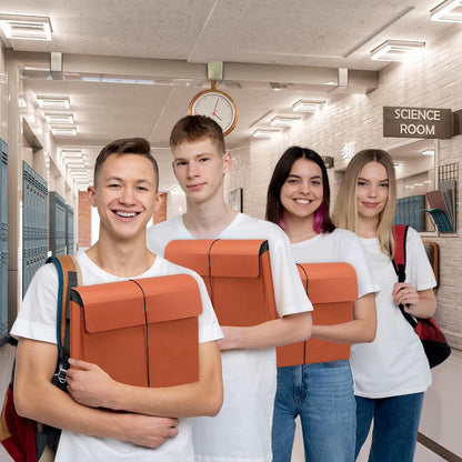 Expanding File Pockets with Flap,Heavy Duty Expandable Folder Bag,Elastic Cord Closure,Accordion File Organizer for Office,School,Home,Letter Size Kraft