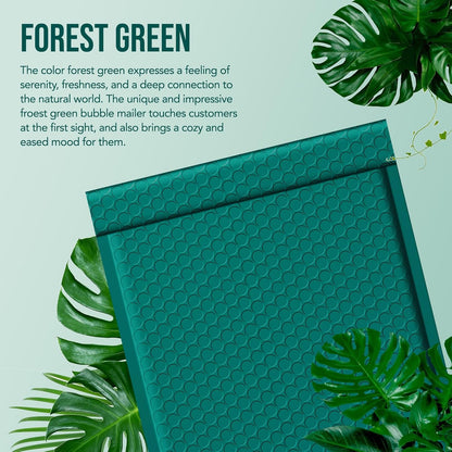 Fuxury Thick Bubble Mailers 8.5x12” 40 Pack Large Bubble Envelopes Opaque Cushioning Mailer for Small Business Mailing Books Clothes Makeup Supplies Forest Green #2