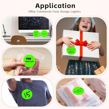 PARLAIM 3”Color Coding Labels Stickers,4Rolls/2000per Dispenser Box Round Adhesive Circle Dot Stickers for Inventory Office Home (Fluorescent Green)