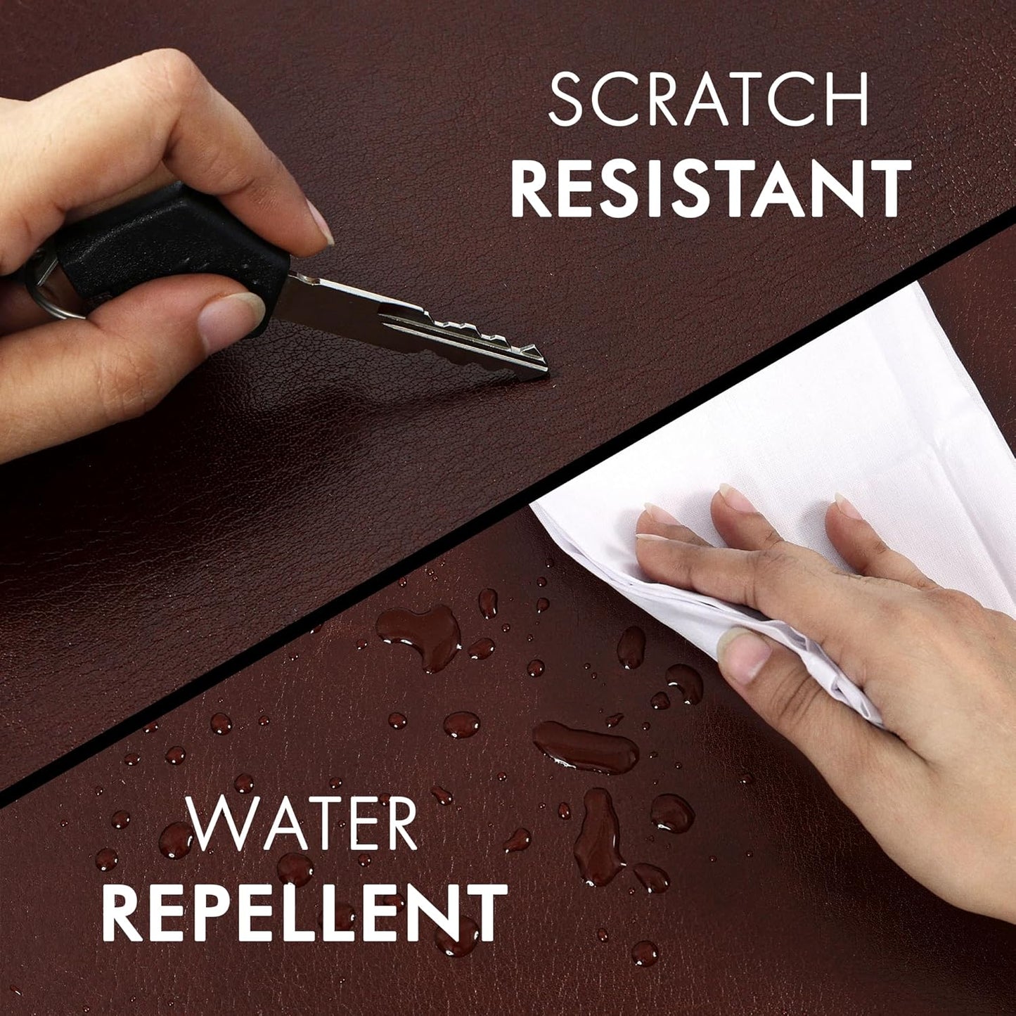 Elizo Leather Desk Mat Desk Pad Blotter Set - Real Full-Grain Leather (32x16) 2-Layer Genuine Desk Cover Protector & Large Mouse Pad | Computer Keyboard Desk Accessories for Office & Home