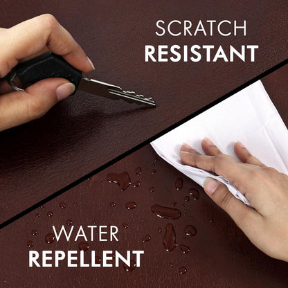 Elizo Leather Desk Mat Desk Pad Blotter Set - Real Full-Grain Leather (32x16) 2-Layer Genuine Desk Cover Protector & Large Mouse Pad | Computer Keyboard Desk Accessories for Office & Home