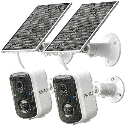SOVMIKU 2CG3 Starlight Color Night Vision Solar Security Camera Wireless Outdoor,2-Years Free Cloud Storage,Two Way Audio,Easy to Setup, PIR Motion Detection,2.4GHz Wi-F,SD Slot,Vicohome
