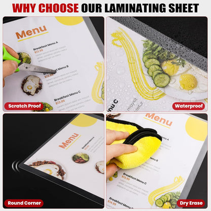 CAREGY Thermal Laminating Pouches,350 Pack Laminating Sheets, 5 Mil, 9 x 11.5 Inches Lamination Sheet Paper for Laminator, Round Corner Letter Size, Office and School Supplies
