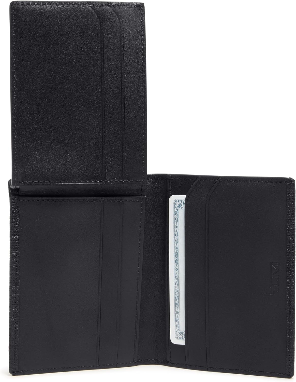 TUMI - Nassau L-Fold - Card Holder Wallet for Men & Women - With ID Window - Nappa Leather Material -Embossed Black