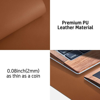 Aothia Leather Desk Pad Protector, Mouse Pad, Office Desk Mat, Non-Slip PU Leather Desk Blotter, Laptop Desk Pad, Waterproof Desk Writing Pad for Office and Home (Brown,36" x 17")