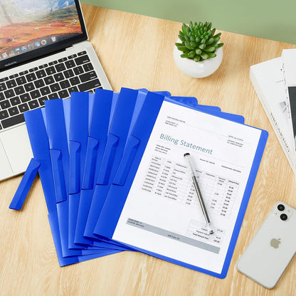 Maitys 50 Pack Clear Report Covers with Clip 11.4 x 9 Inch Presentation Folders Transparent Front Portfolio Folders for Letter Size(Blue)