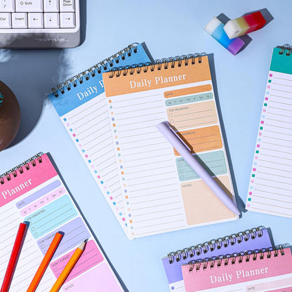 Molain 10 Pack Daily To Do List Notepad, Beautiful To Do List Note Pads Set 5" x 8" 30 Sheets Spiral Planner Checklist Notebook Work Notepads for Easy Daily Planning, Office Desk Supplies for Women