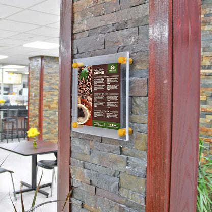 Azar Displays 105511-GLD Acrylic Floating Double Panel Wall Frame,8.5" x 5.5" Graphic Size, Overall Frame Size: 12" x 9.5", Gold